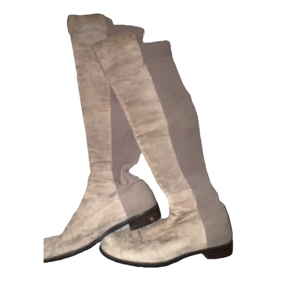 Stuart Weitzman Suede 5050 Over The Knee‎ Boots Beige/Tan/Stone/khaki Size 10.5